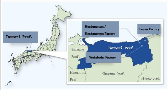 Map of the production location for IM Electronics Corporation in Japan